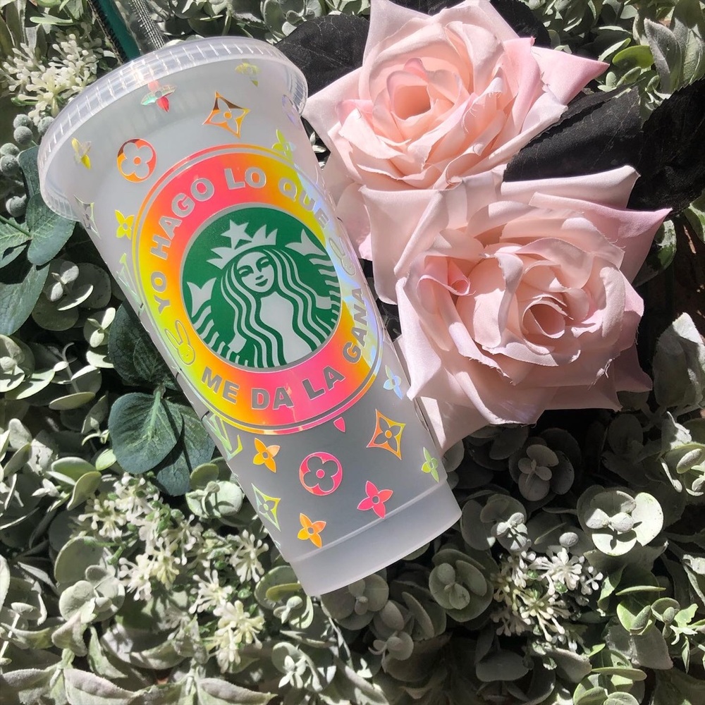Custom badbunny Starbucks reusable cold cup